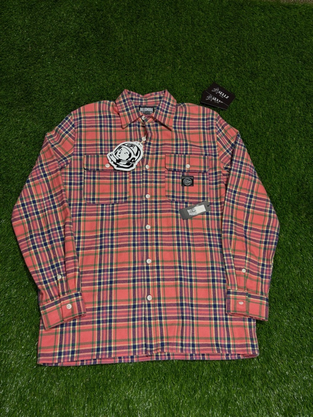 Billionaire Boys Club pink Plaid woven Button-Up Shirt